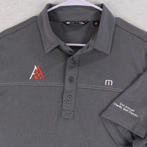 Travis Mathew Golf Polo Shirt Mens Size M Gray Polyester AA Logo